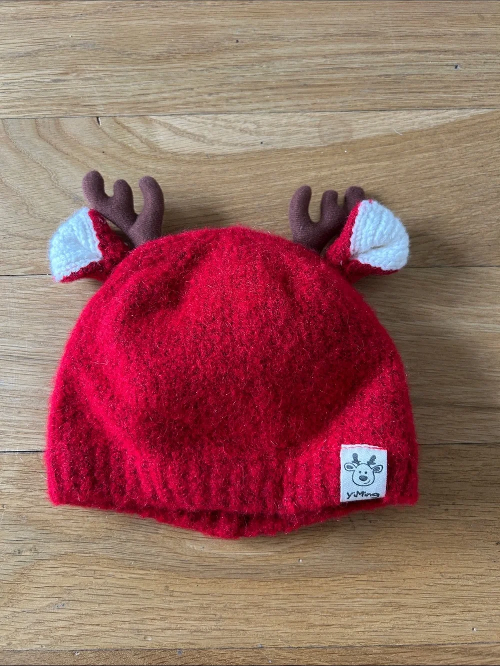 Red Reindeer Knit Beanie for Kids -